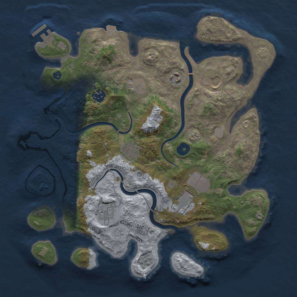 Rust Map: Procedural Map, Size: 3500, Seed: 926708769, 13 Monuments