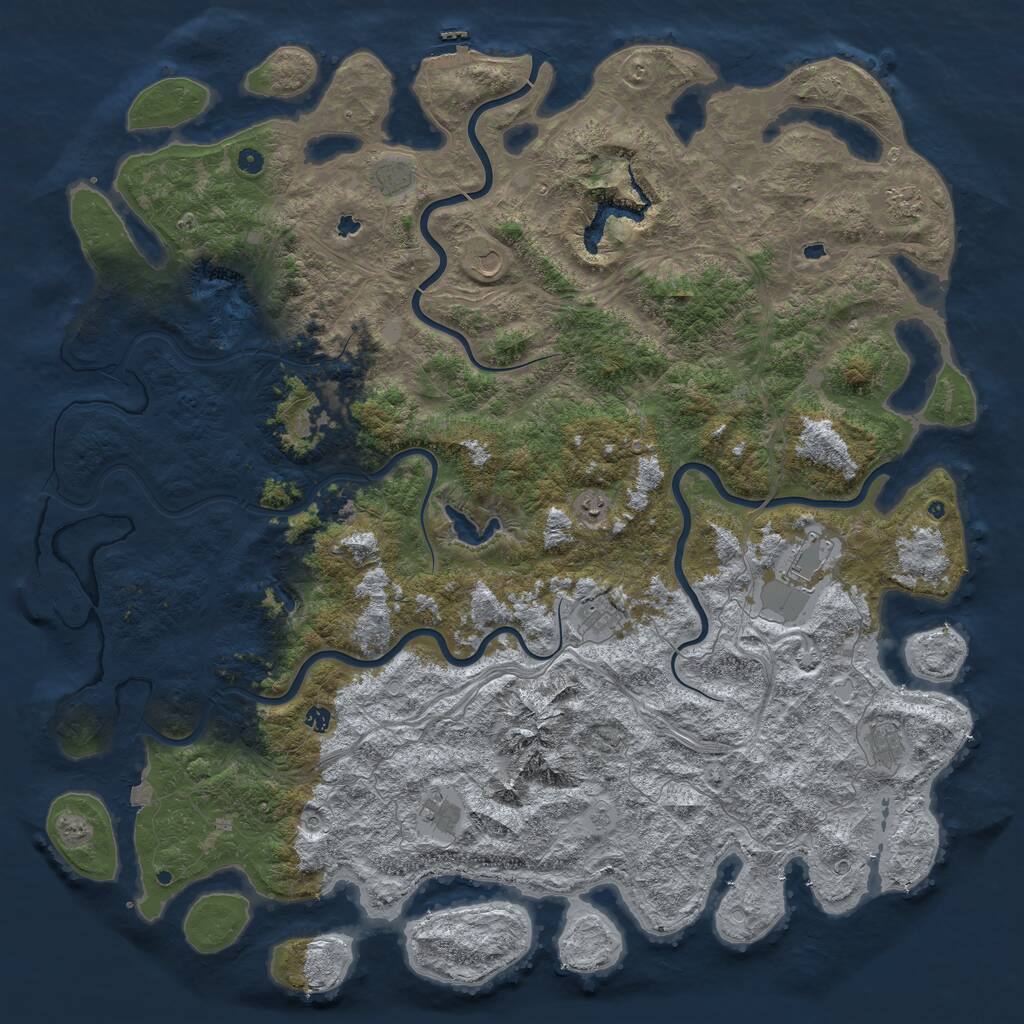 Rust Map: Procedural Map, Size: 6000, Seed: 483146, 17 Monuments
