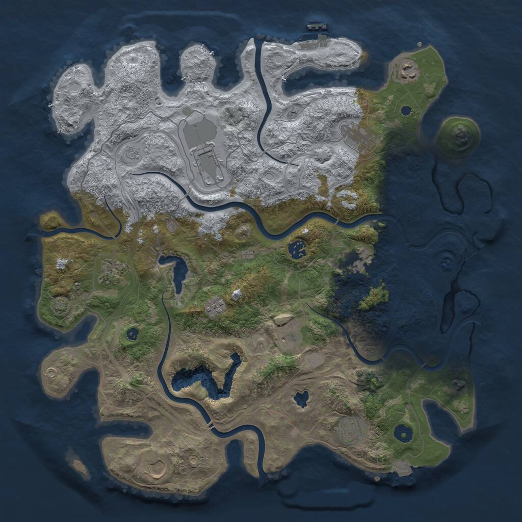 Rust Map: Procedural Map, Size: 4250, Seed: 2106718497, 16 Monuments