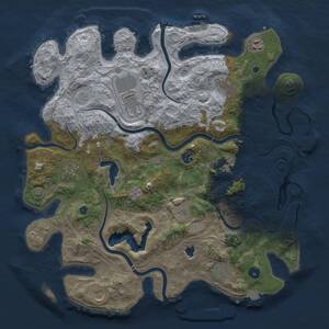 Thumbnail Rust Map: Procedural Map, Size: 4250, Seed: 2106718497, 16 Monuments