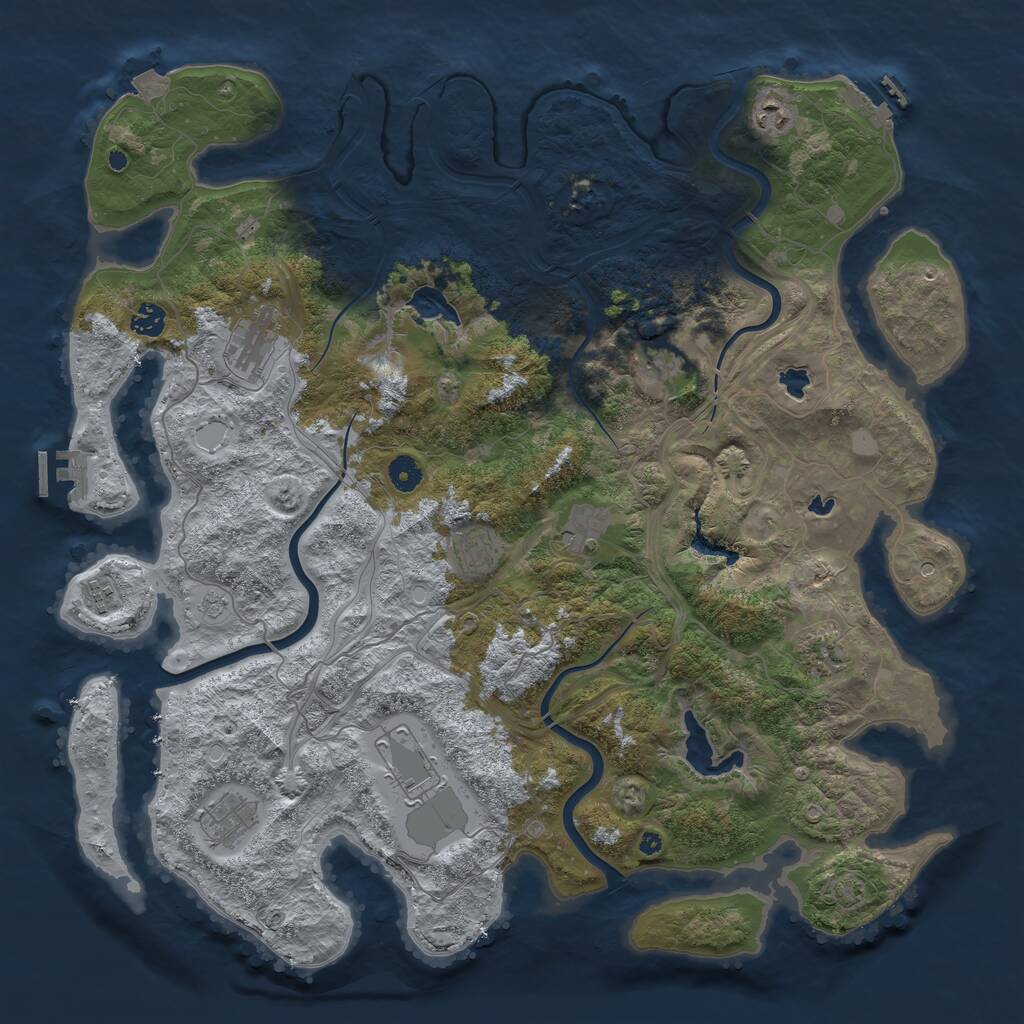 Rust Map: Procedural Map, Size: 4500, Seed: 2027490024, 16 Monuments