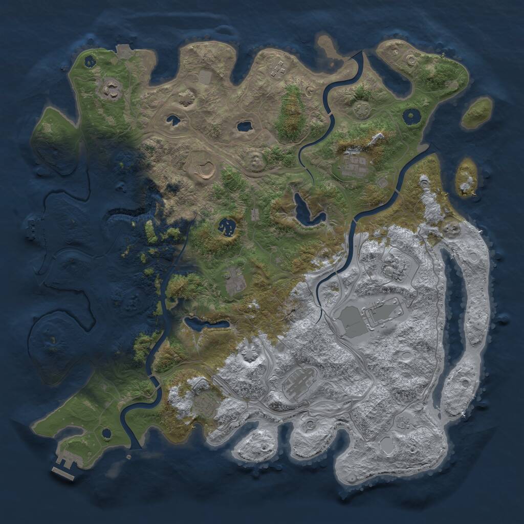 Rust Map: Procedural Map, Size: 4500, Seed: 683805862, 16 Monuments