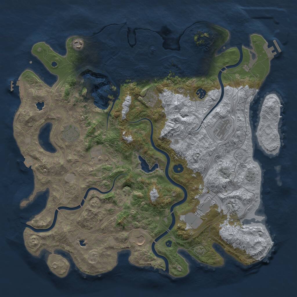 Rust Map: Procedural Map, Size: 4500, Seed: 421307153, 16 Monuments