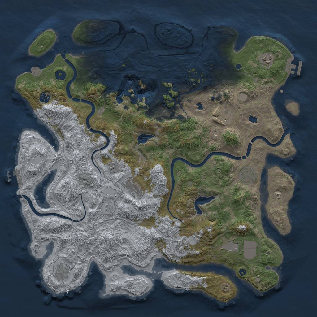 Rust Map: Procedural Map, Size: 4500, Seed: 6974750, 15 Monuments