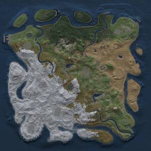 Thumbnail Rust Map: Procedural Map, Size: 4500, Seed: 6974750, 16 Monuments