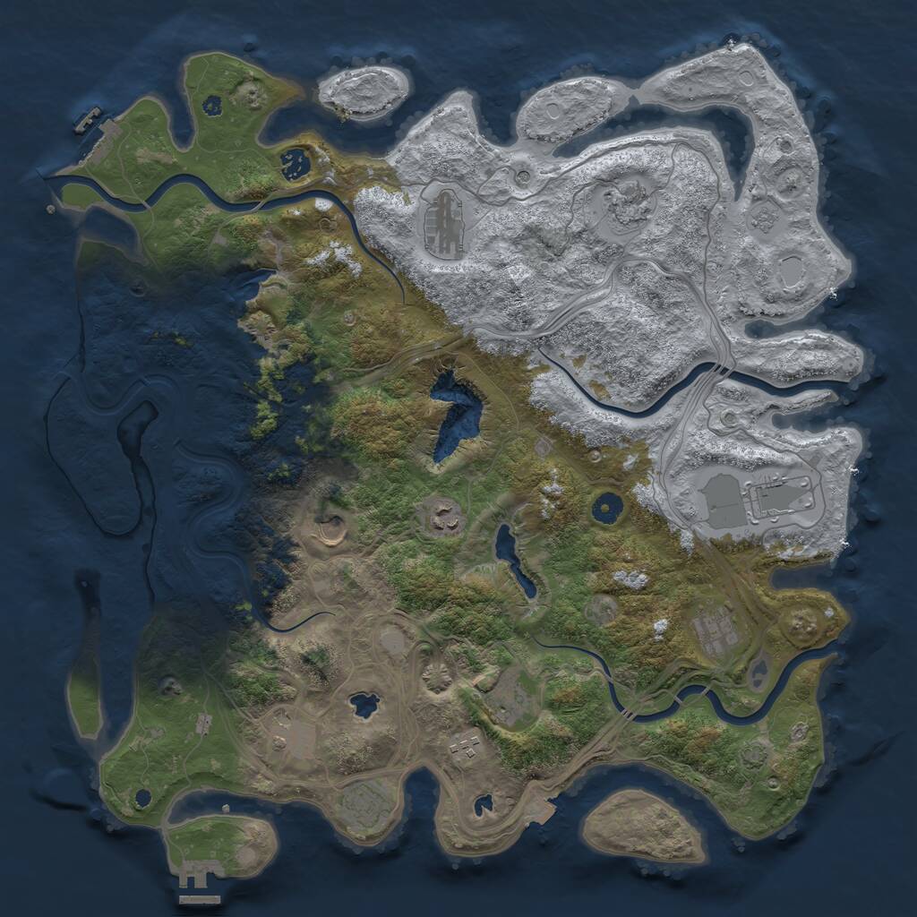 Rust Map: Procedural Map, Size: 4500, Seed: 120525, 17 Monuments