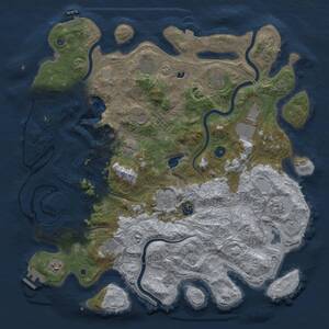 Thumbnail Rust Map: Procedural Map, Size: 4500, Seed: 170170142, 16 Monuments