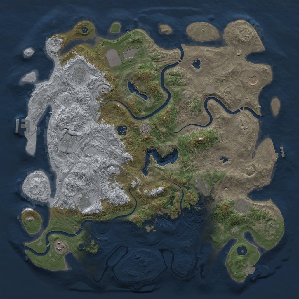 Rust Map: Procedural Map, Size: 4500, Seed: 428096552, 16 Monuments