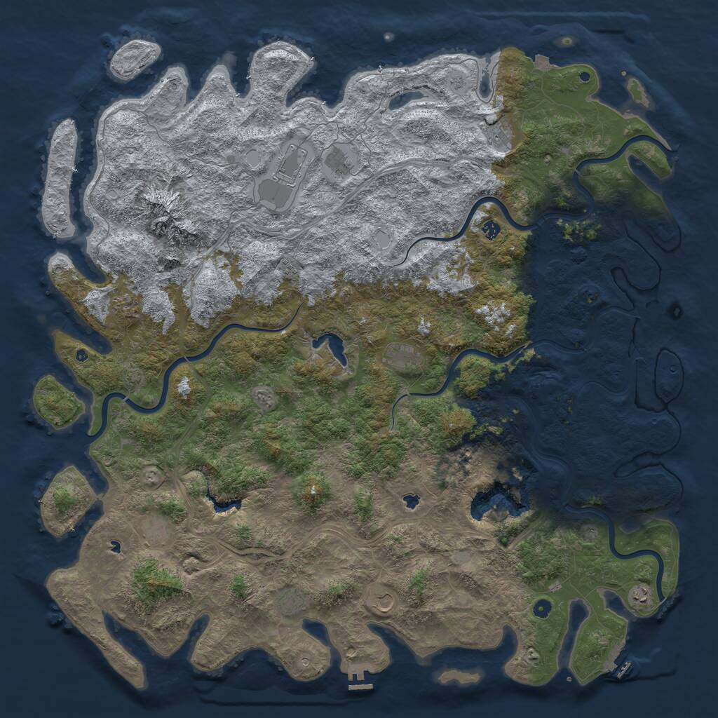 Rust Map: Procedural Map, Size: 6000, Seed: 1926733290, 17 Monuments
