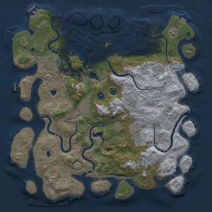 Thumbnail Rust Map: Procedural Map, Size: 4500, Seed: 2035438287, 16 Monuments