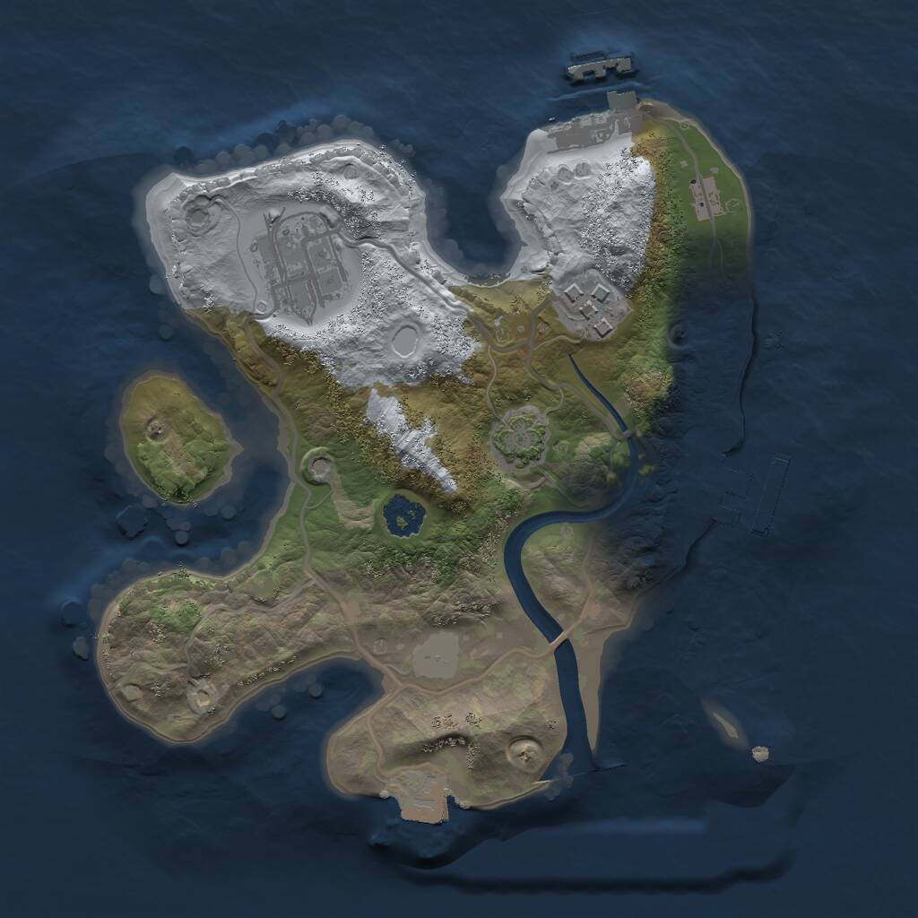 Rust Map: Procedural Map, Size: 2250, Seed: 2354532, 6 Monuments
