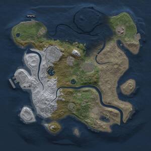 Thumbnail Rust Map: Procedural Map, Size: 3000, Seed: 2061487312, 10 Monuments