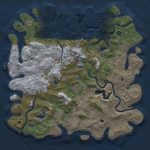 Thumbnail Rust Map: Procedural Map, Size: 5000, Seed: 543223242, 17 Monuments