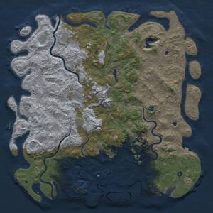 Thumbnail Rust Map: Procedural Map, Size: 6000, Seed: 78495276, 17 Monuments