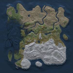 Thumbnail Rust Map: Procedural Map, Size: 4300, Seed: 1117240262, 16 Monuments