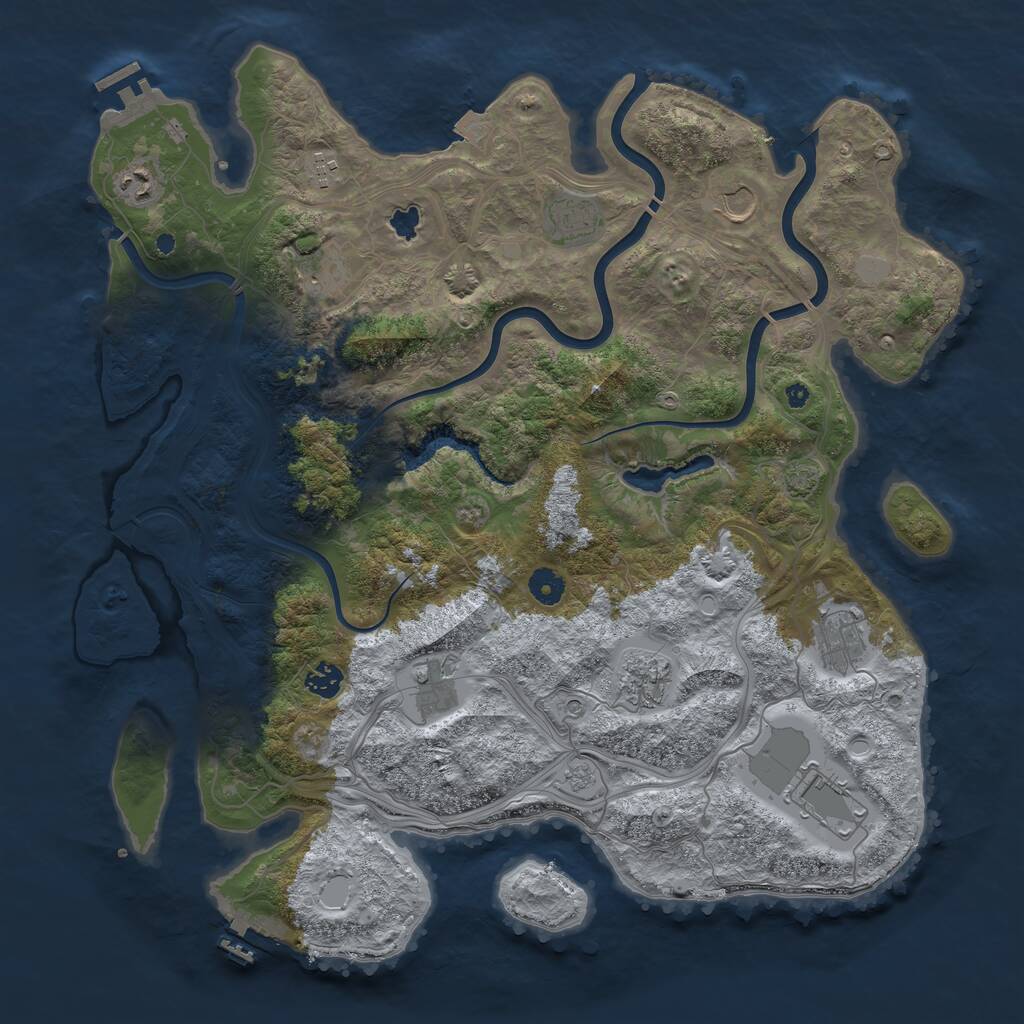 Rust Map: Procedural Map, Size: 4300, Seed: 1117240262, 16 Monuments