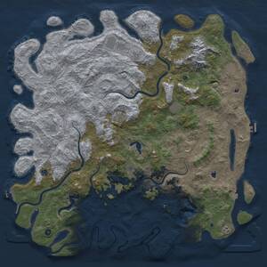 Thumbnail Rust Map: Procedural Map, Size: 6000, Seed: 1184134111, 17 Monuments