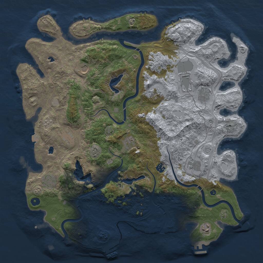 Rust Map: Procedural Map, Size: 4500, Seed: 265527576, 17 Monuments
