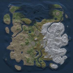 Thumbnail Rust Map: Procedural Map, Size: 4300, Seed: 870272, 15 Monuments