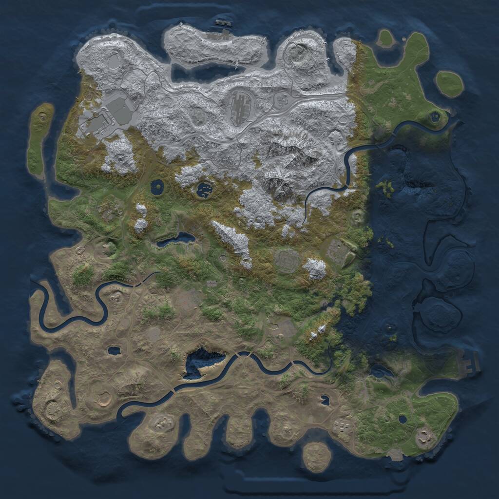 Rust Map: Procedural Map, Size: 5000, Seed: 1549056114, 17 Monuments