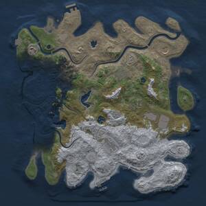 Thumbnail Rust Map: Procedural Map, Size: 4000, Seed: 16468, 14 Monuments