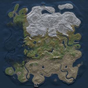 Thumbnail Rust Map: Procedural Map, Size: 4500, Seed: 553988103, 16 Monuments