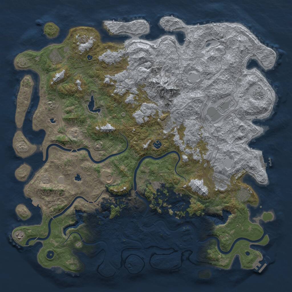 Rust Map: Procedural Map, Size: 5500, Seed: 451762523, 17 Monuments