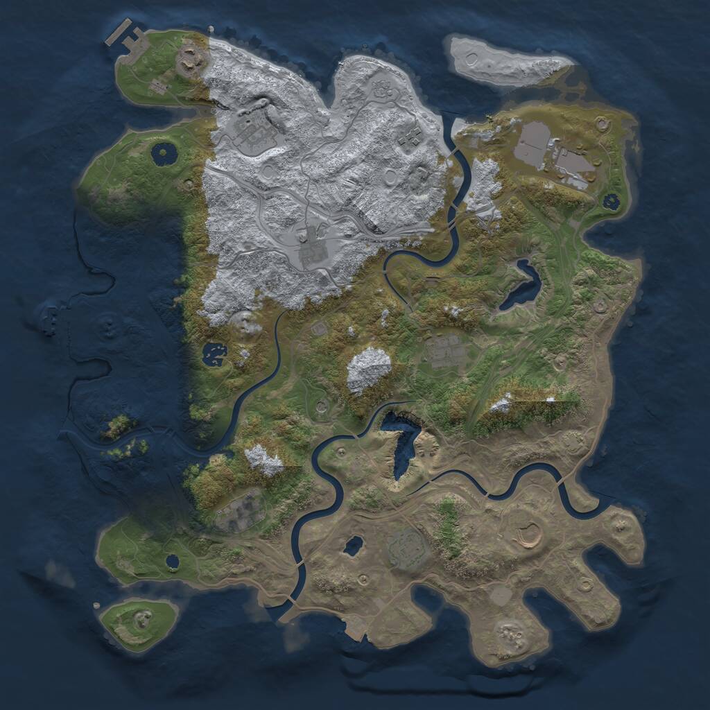 Rust Map: Procedural Map, Size: 4250, Seed: 1672447716, 16 Monuments