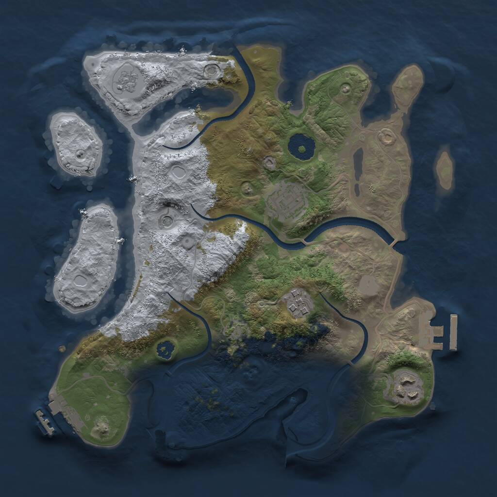 Rust Map: Procedural Map, Size: 2800, Seed: 1172502876, 9 Monuments