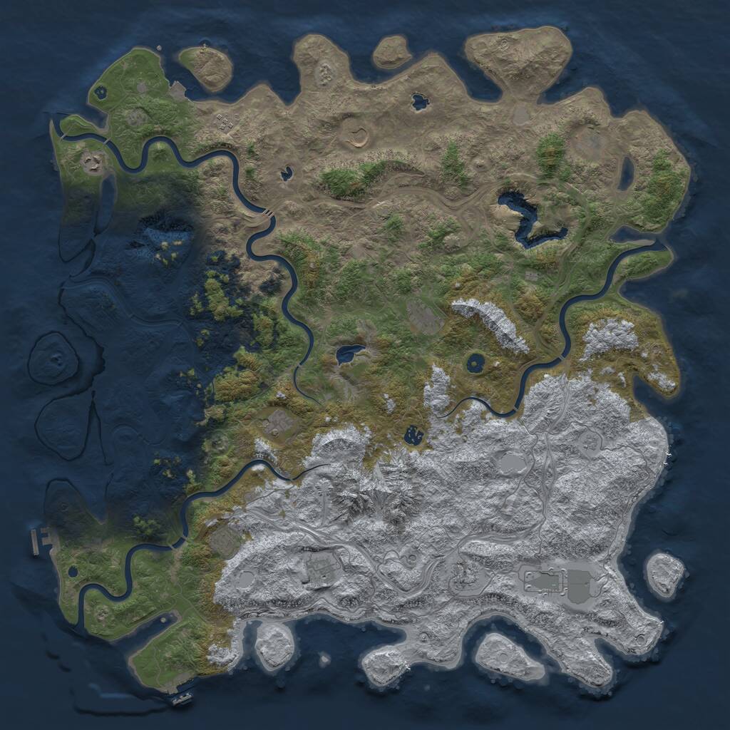 Rust Map: Procedural Map, Size: 5800, Seed: 198523399, 17 Monuments