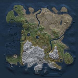 Thumbnail Rust Map: Procedural Map, Size: 3500, Seed: 1822171655, 13 Monuments