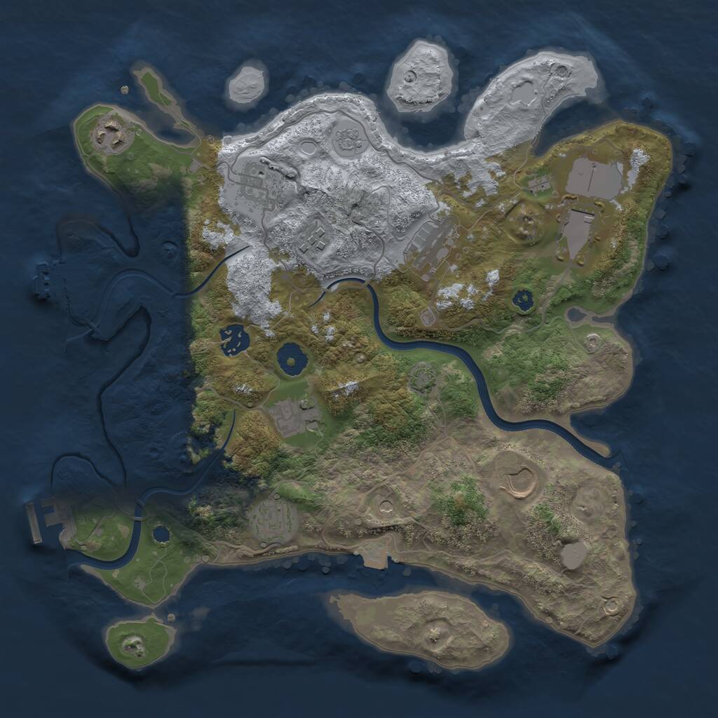 Rust Map: Procedural Map, Size: 3500, Seed: 682788689, 15 Monuments