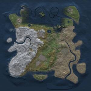Thumbnail Rust Map: Procedural Map, Size: 3500, Seed: 56748145, 12 Monuments