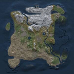 Thumbnail Rust Map: Procedural Map, Size: 3500, Seed: 2063721968, 14 Monuments