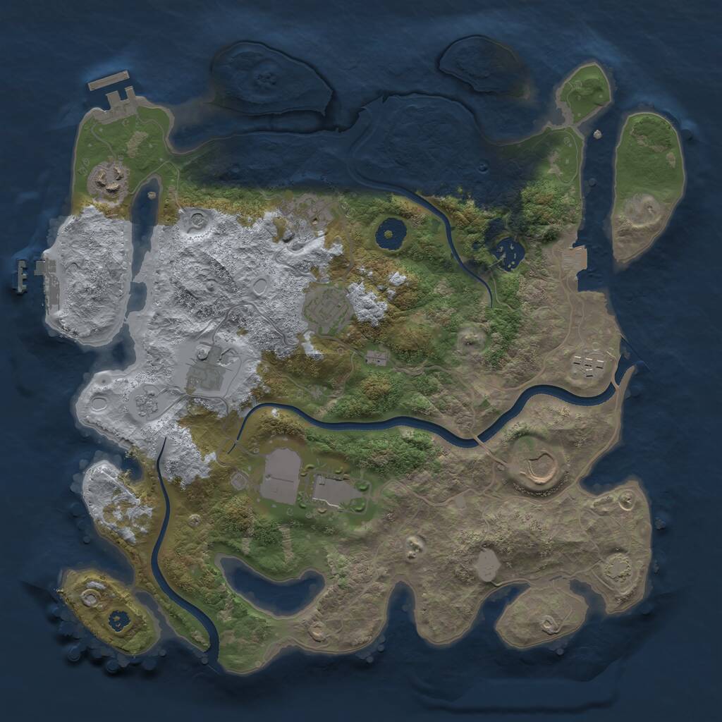 Rust Map: Procedural Map, Size: 3500, Seed: 261510266, 14 Monuments