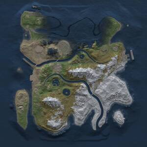 Thumbnail Rust Map: Procedural Map, Size: 3000, Seed: 121121823, 10 Monuments
