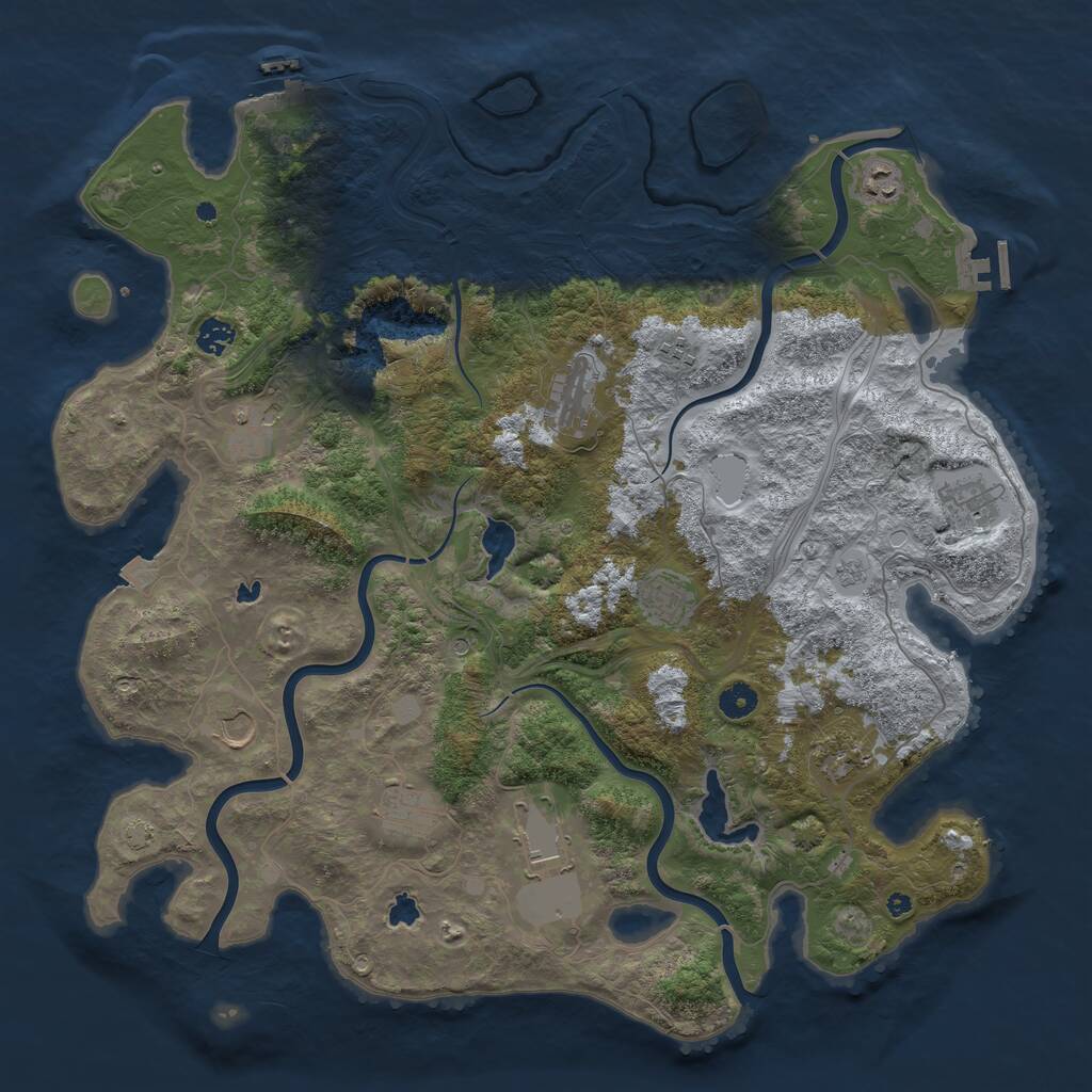 Rust Map: Procedural Map, Size: 4500, Seed: 8172, 17 Monuments