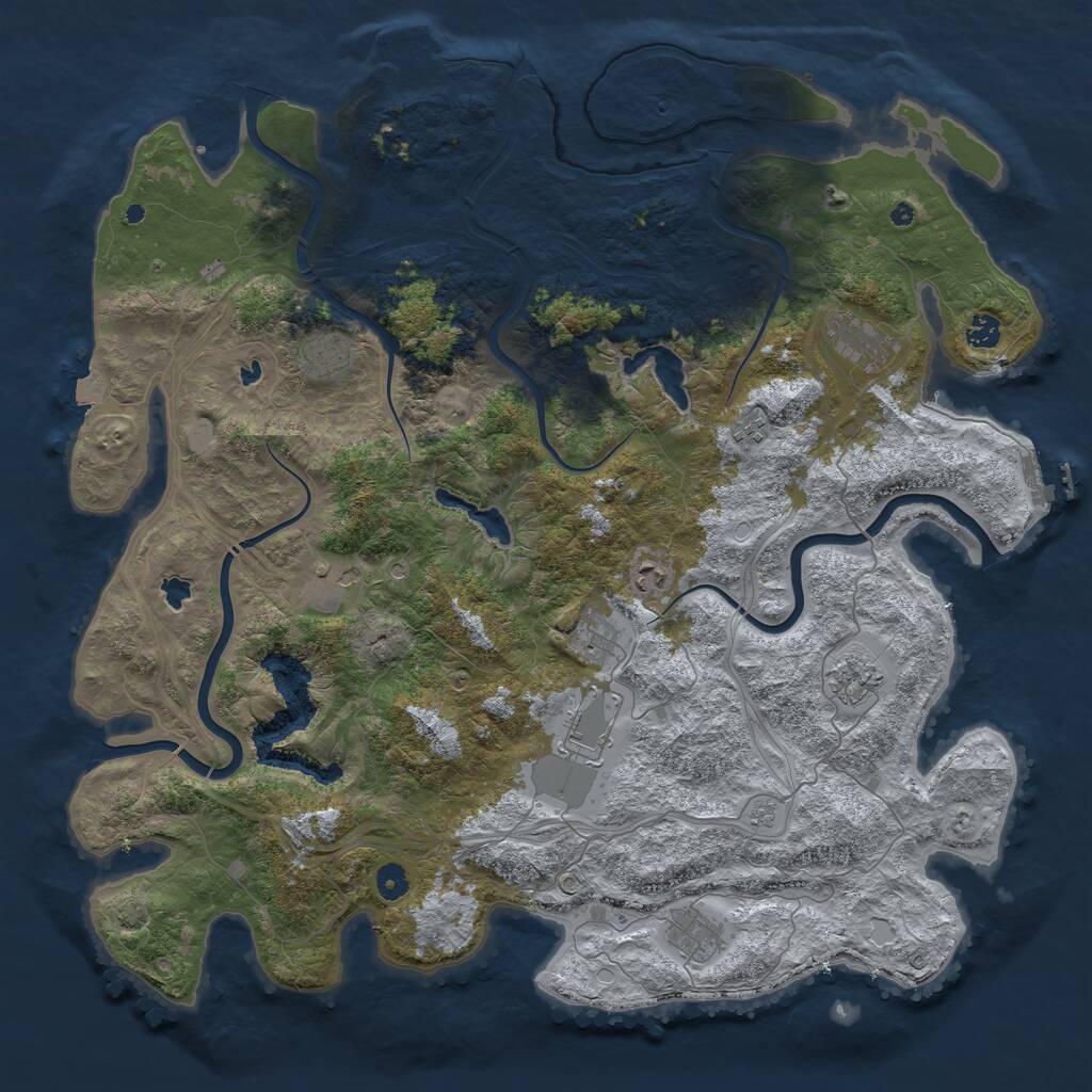 Rust Map: Procedural Map, Size: 4733, Seed: 591028336, 16 Monuments