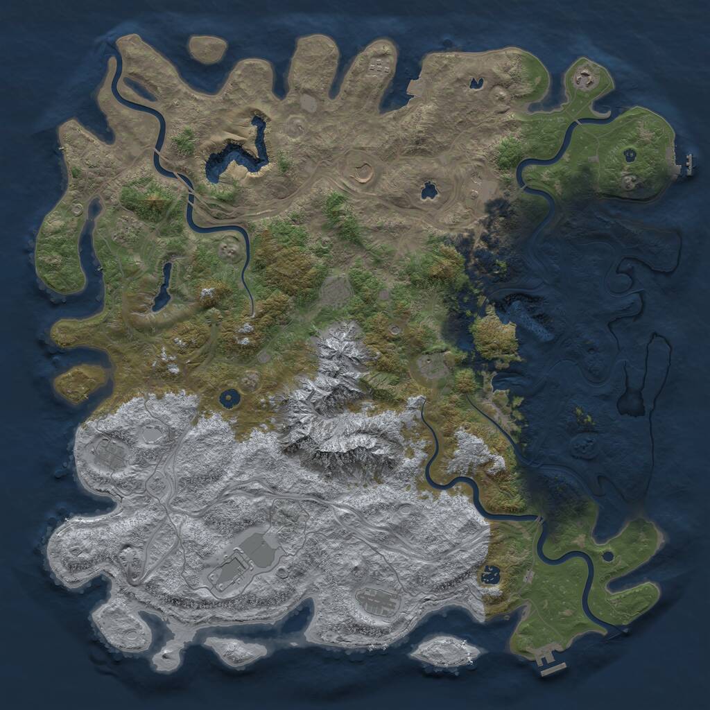 Rust Map: Procedural Map, Size: 5432, Seed: 1203462052, 17 Monuments