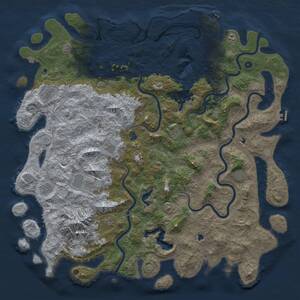 Thumbnail Rust Map: Procedural Map, Size: 6000, Seed: 99453538, 17 Monuments