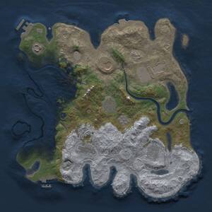 Thumbnail Rust Map: Procedural Map, Size: 3500, Seed: 1750046240, 13 Monuments