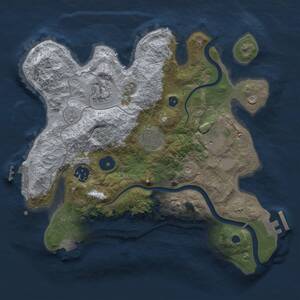 Thumbnail Rust Map: Procedural Map, Size: 3000, Seed: 1662575163, 11 Monuments