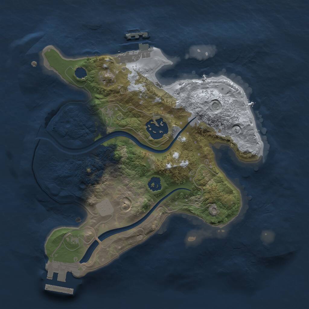 Rust Map: Procedural Map, Size: 2200, Seed: 85095257, 4 Monuments