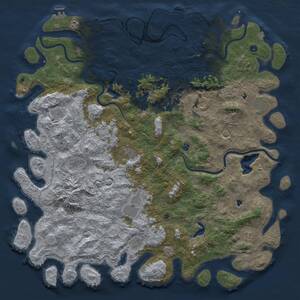 Thumbnail Rust Map: Procedural Map, Size: 6000, Seed: 1243763919, 17 Monuments