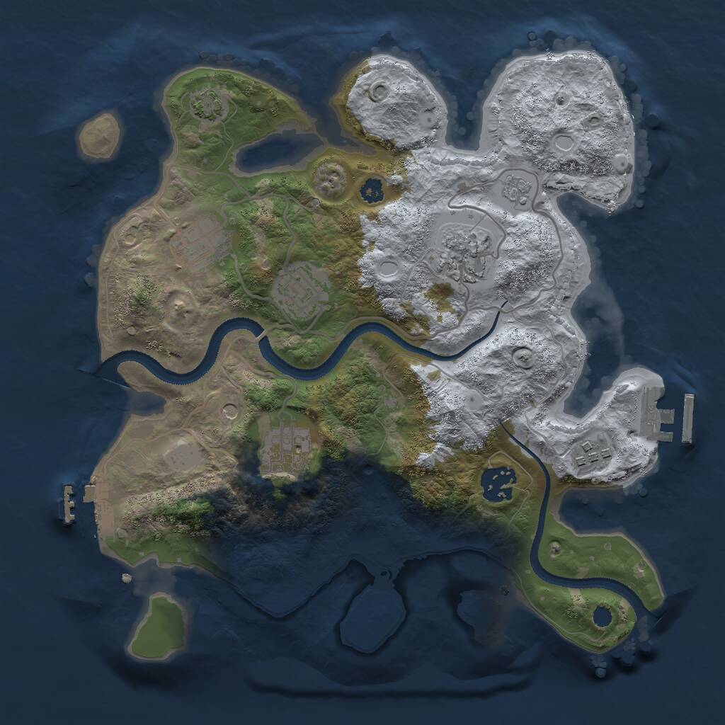 Rust Map: Procedural Map, Size: 3000, Seed: 23547, 12 Monuments