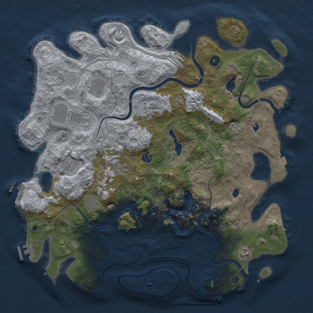 Rust Map: Procedural Map, Size: 4500, Seed: 60249, 15 Monuments