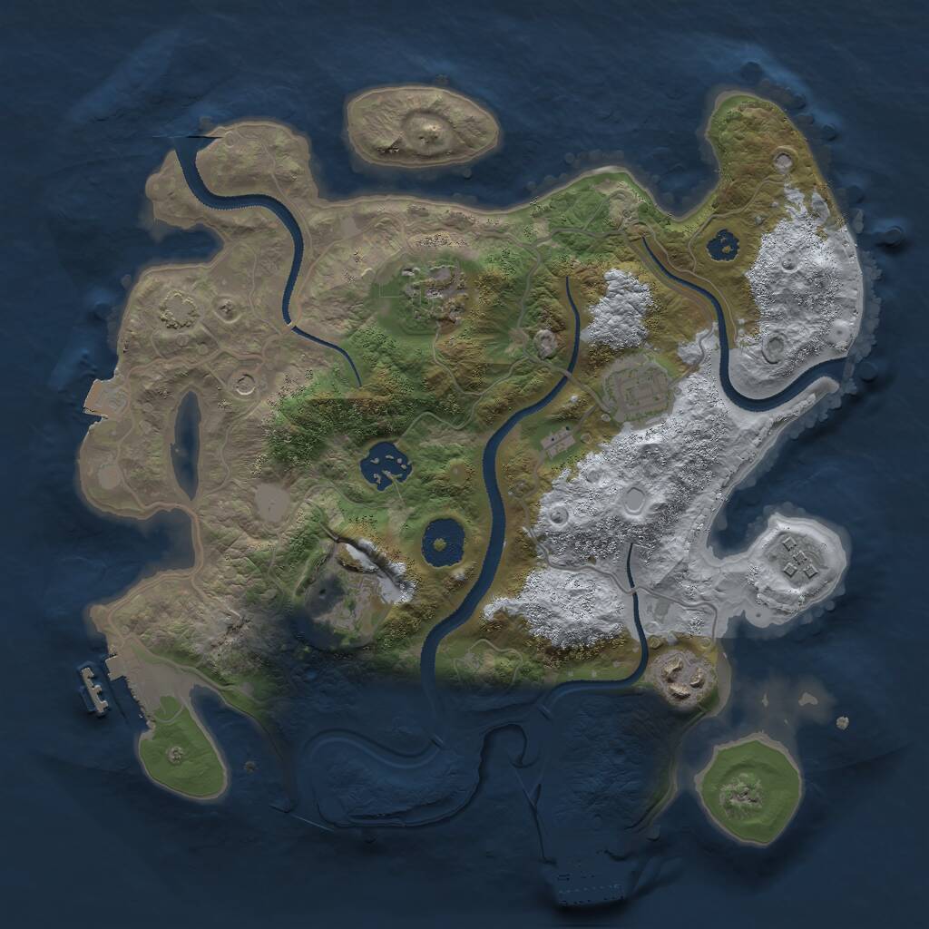 Rust Map: Procedural Map, Size: 3000, Seed: 67980123, 11 Monuments