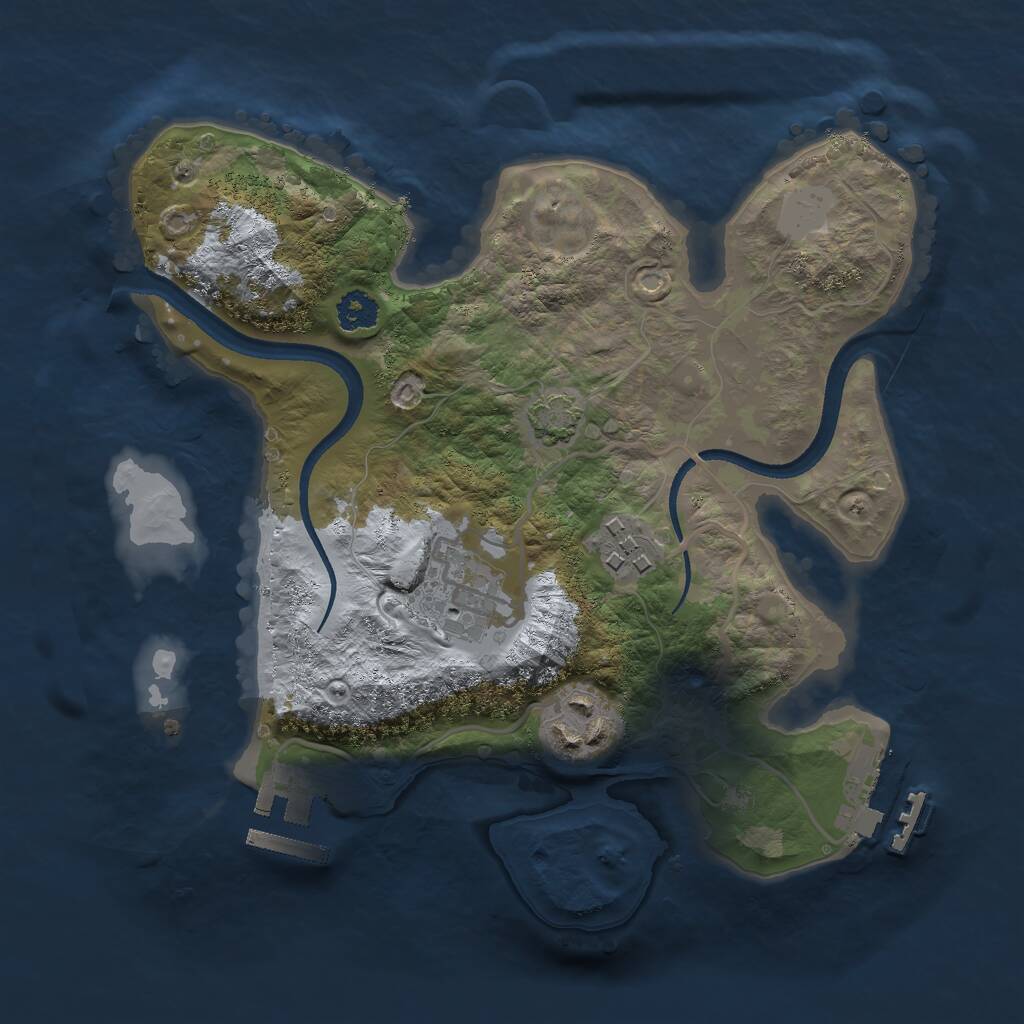 Rust Map: Procedural Map, Size: 2500, Seed: 1198477985, 7 Monuments