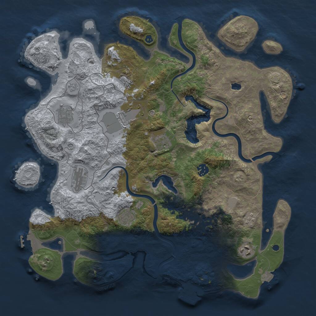 Rust Map: Procedural Map, Size: 4000, Seed: 153322294, 16 Monuments