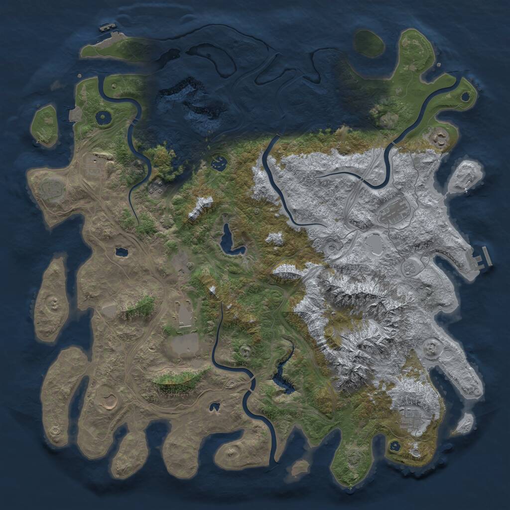 Rust Map: Procedural Map, Size: 5000, Seed: 466769325, 16 Monuments